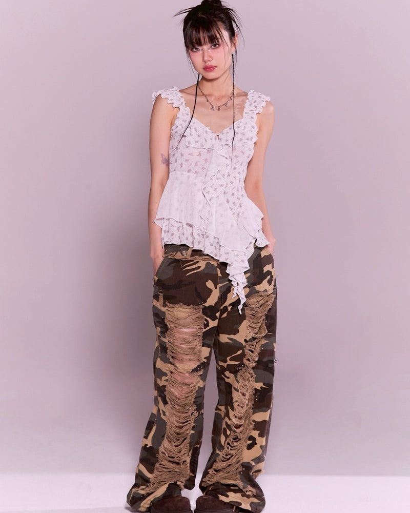 【CHERRYQUIRI】misty ruffle layered sleeveless