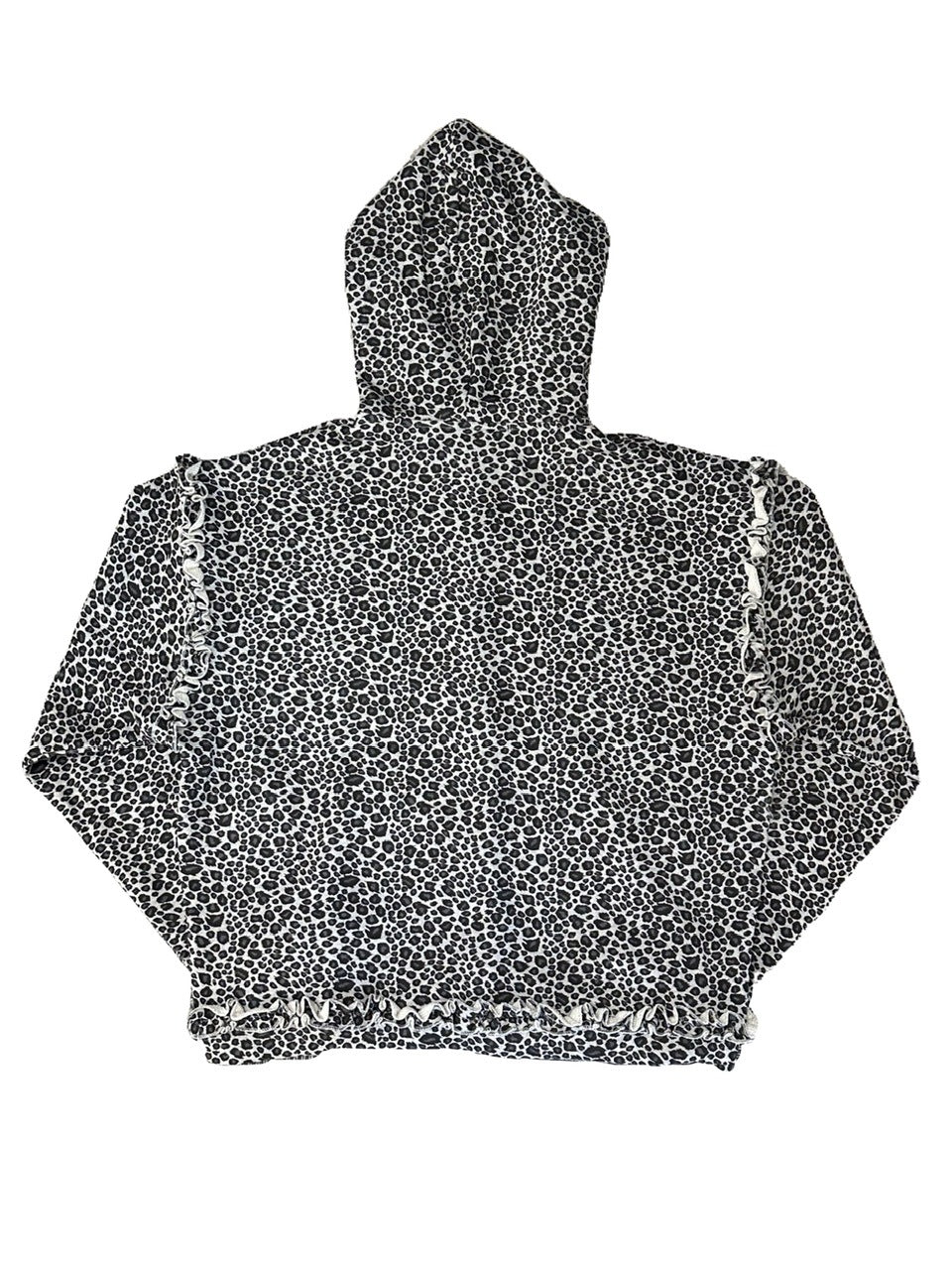 【GATELESS】 LEOPARD FRILL ZIP UP HOODIE / 【ゲートレス】レオパードフリルジップアップパーカー