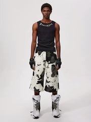 【Fourth3ex】Summer Eco-Faux Fur Cow Print Shorts / 【フォースセックス】エコファーカウプリントハーフパンツ