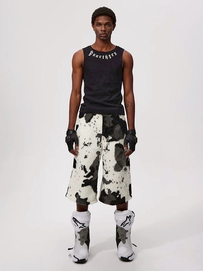 【Fourth3ex】Summer Eco-Faux Fur Cow Print Shorts / 【フォースセックス】エコファーカウプリントハーフパンツ