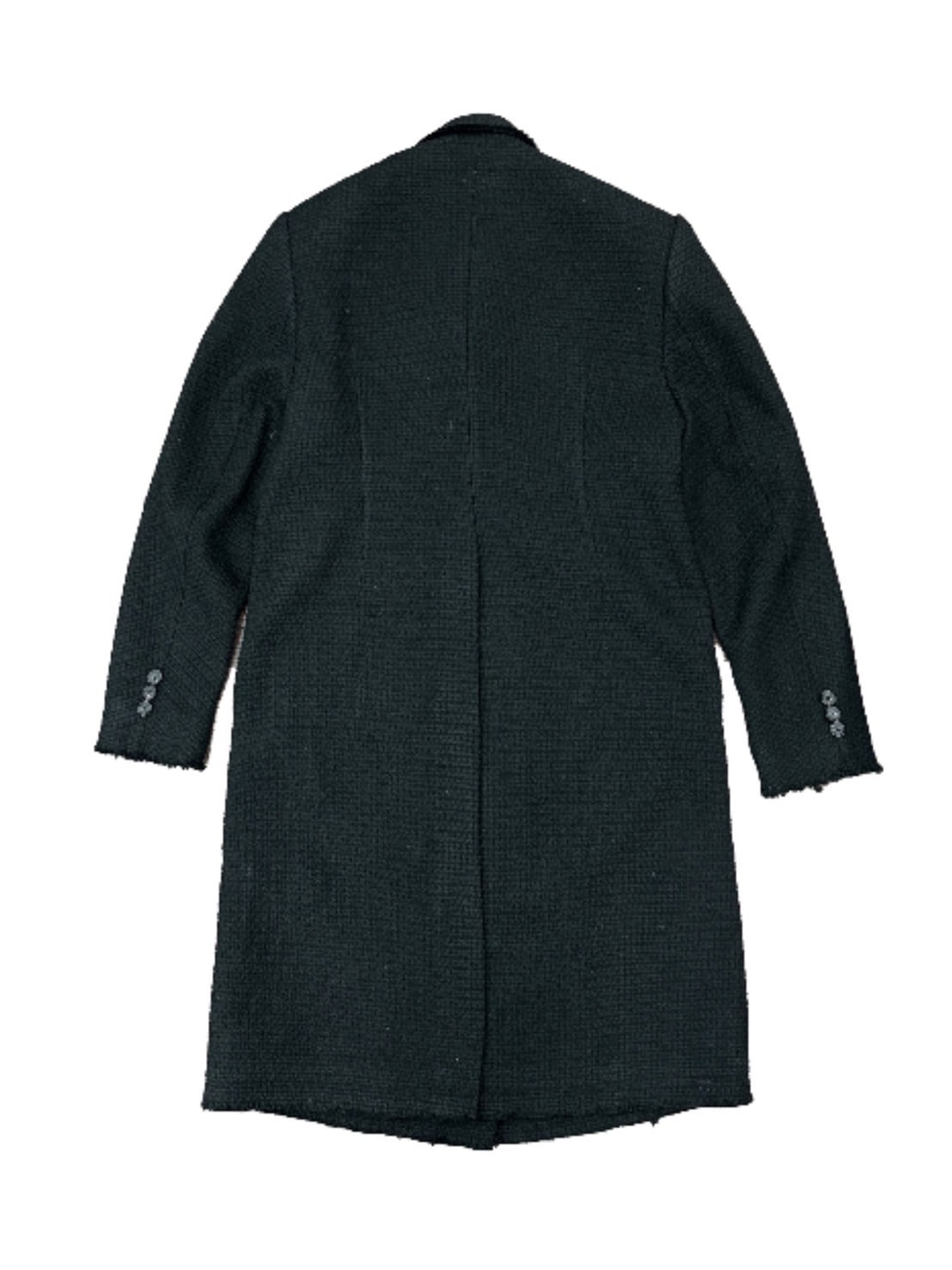【BLR BLUER】Embossed Raw-edge Long Double Coat