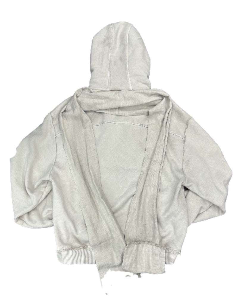 【BLR BLUER】Dyed Raw-edged Hoodie with Linen Muffler