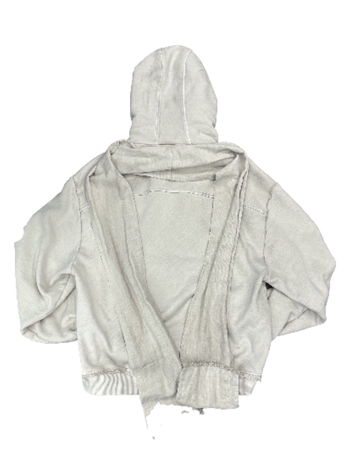【BLR BLUER】Dyed Raw-edged Hoodie with Linen Muffler