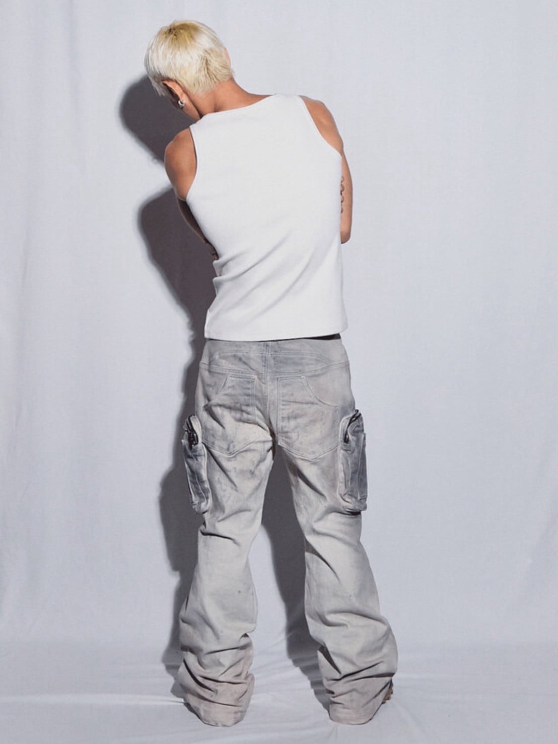 【BLR BLUER】Double Pockets Hand Washing Flare Pants