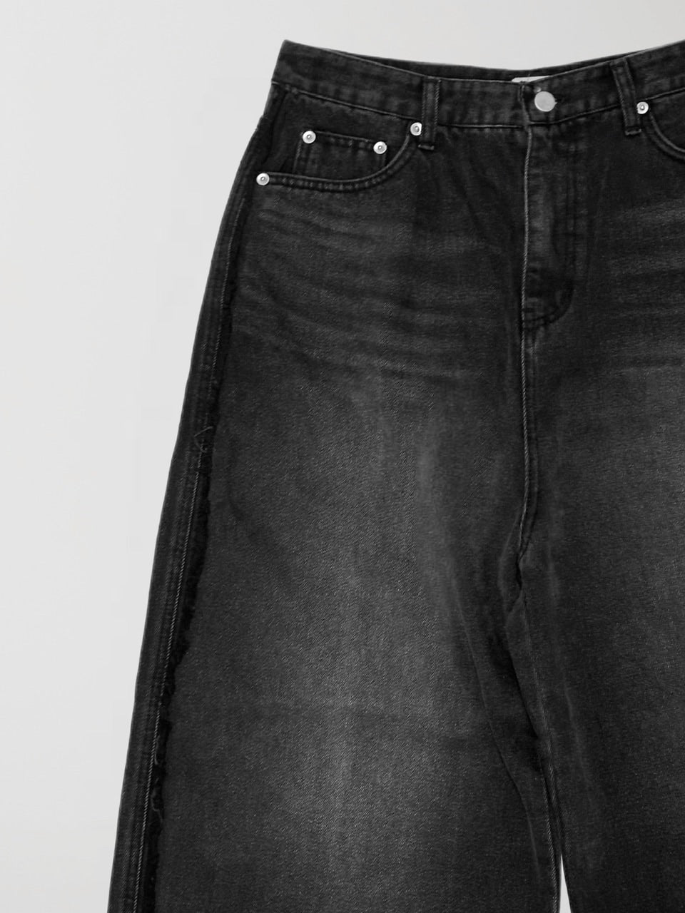 大阪店WEB限定受注制【Chikashitsu +】 fringe wide denim pants / 【チカシツプラス】フリンジワイドデニムパンツ