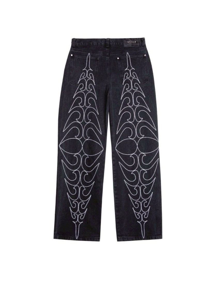 【E RIN AI E】TRIBAL SPEAR DENIM PANTS