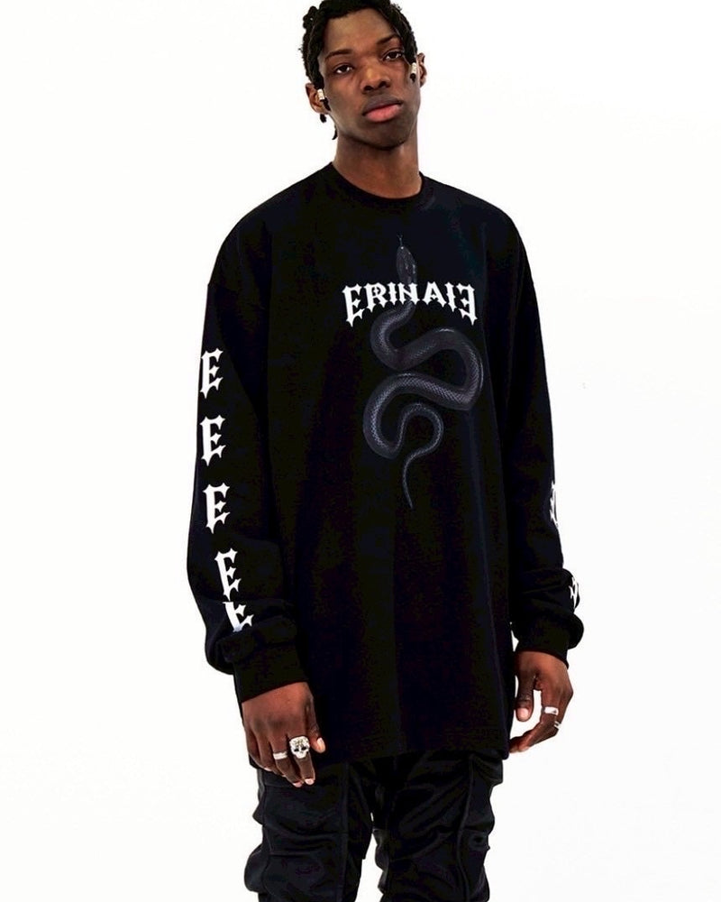 【E RIN AI E】BLACK MAMBA LONG SLEEVE TEE