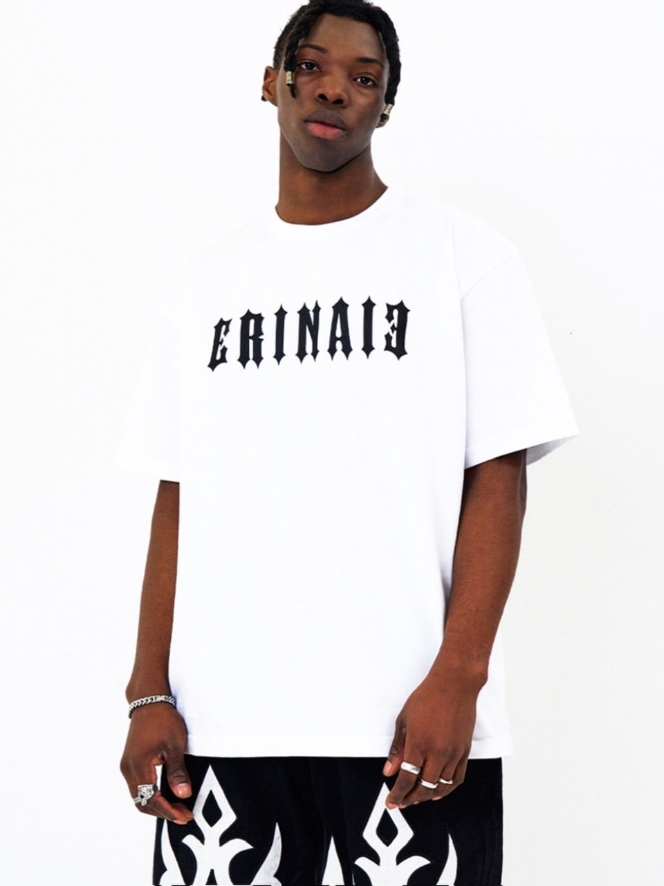 【E RIN AI E】METALLIC TRIBAL SHORT SLEEVE TEE