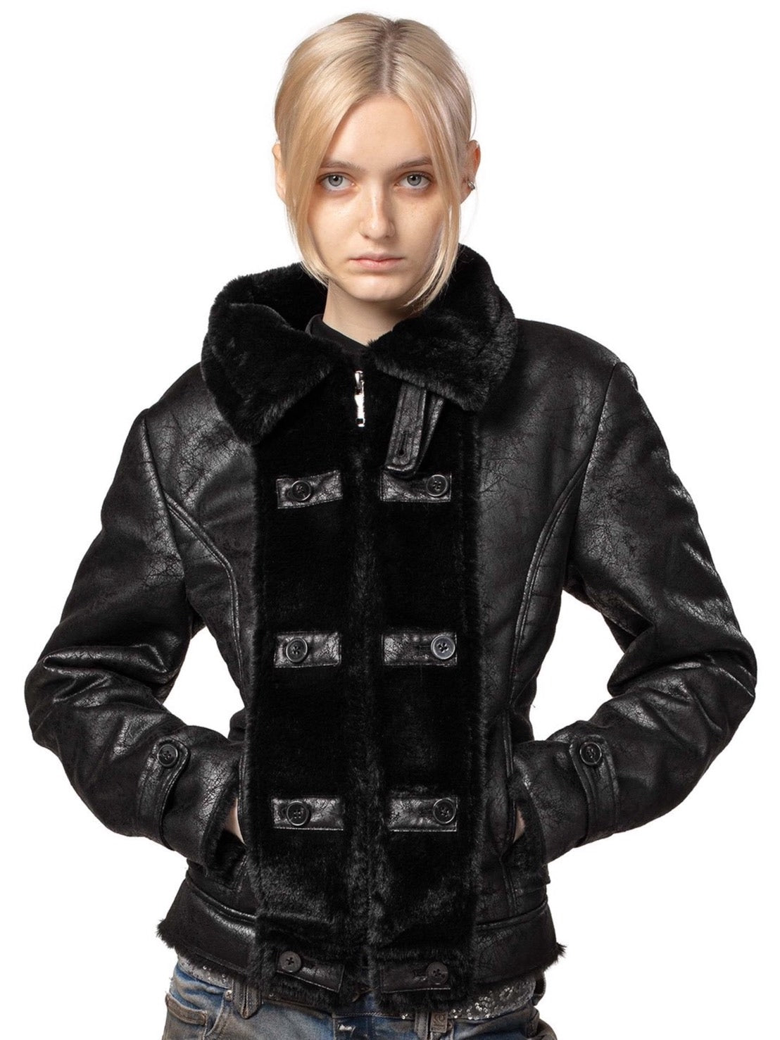 RACER WORLDWIDE】Faux Leather Jacket【レーサーワールドワイド