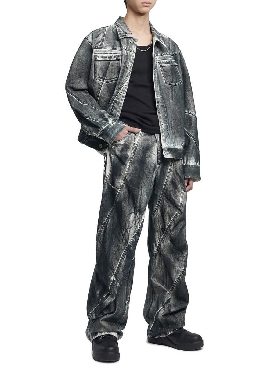 【NOMANUAL】STAINED D.L DENIM TRUCKER JACKET