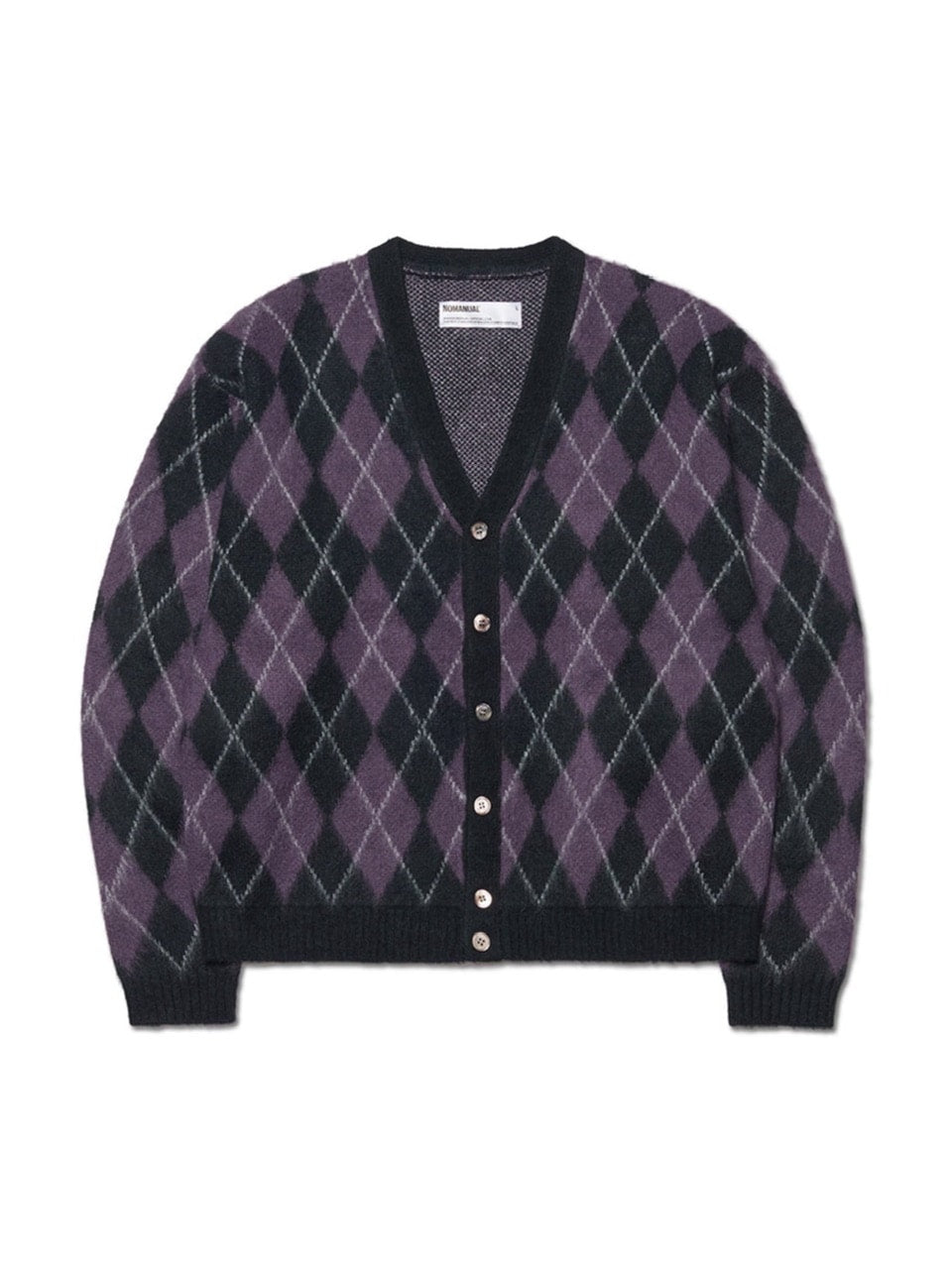 【NOMANUAL】ARGYLE HAIRY CARDIGAN