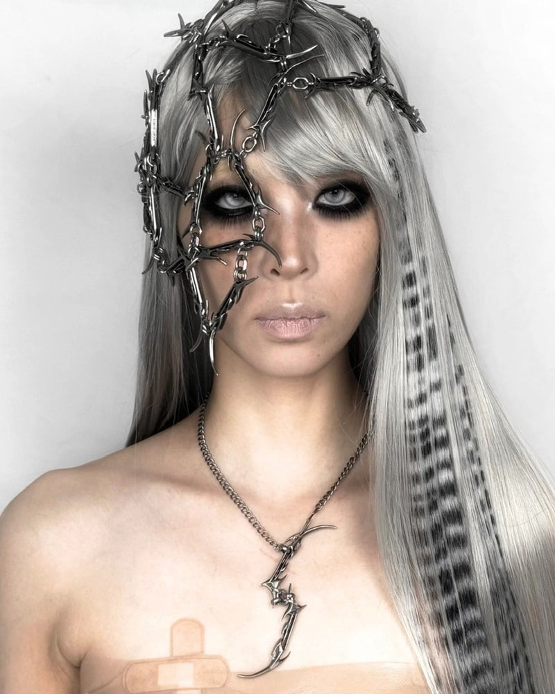 【IIIMIII】Sharp Drop Necklace / 【イアミ】シャープドロップシルバーチェーンネックレス