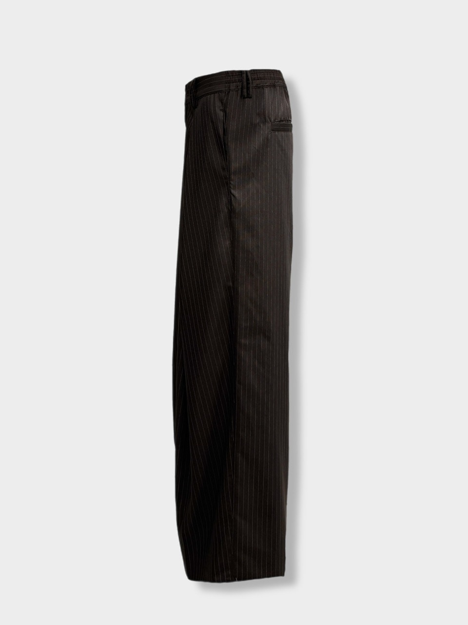【CS】stripe cross tuck drape slacks (brown)