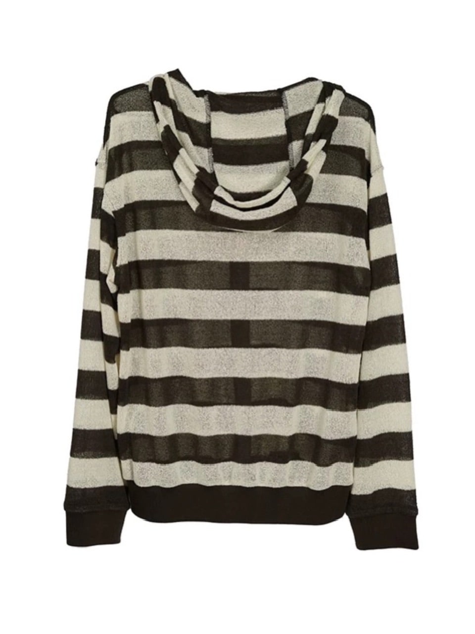 【Cest Nous】Striped Beaded Hoodie / 【セヌー】ボーダーシースルージップパーカー