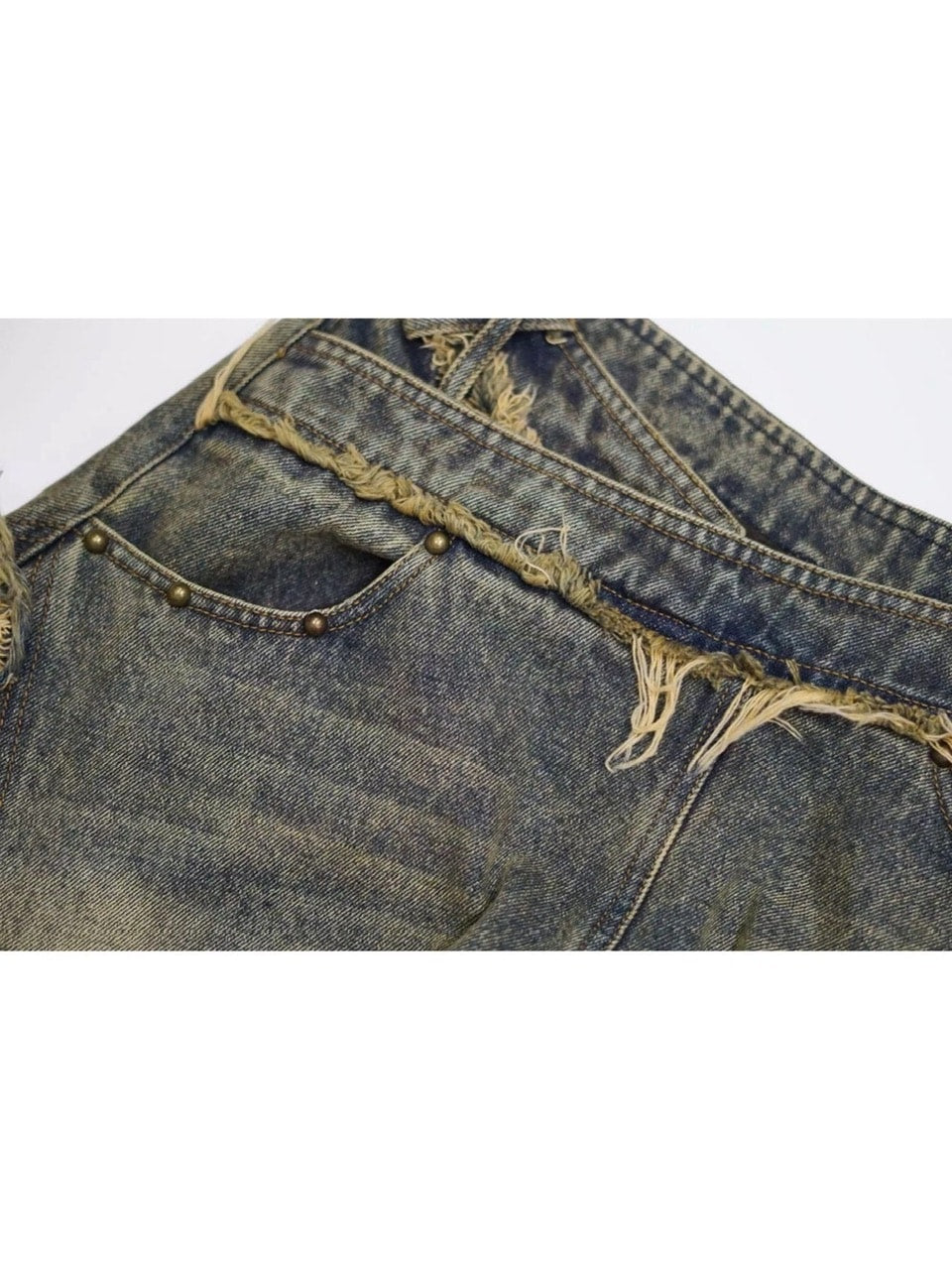 【Cest Nous】Distressed Hem Denim Skirt / 【セヌー】ダメージアシンメトリーデニムスカート