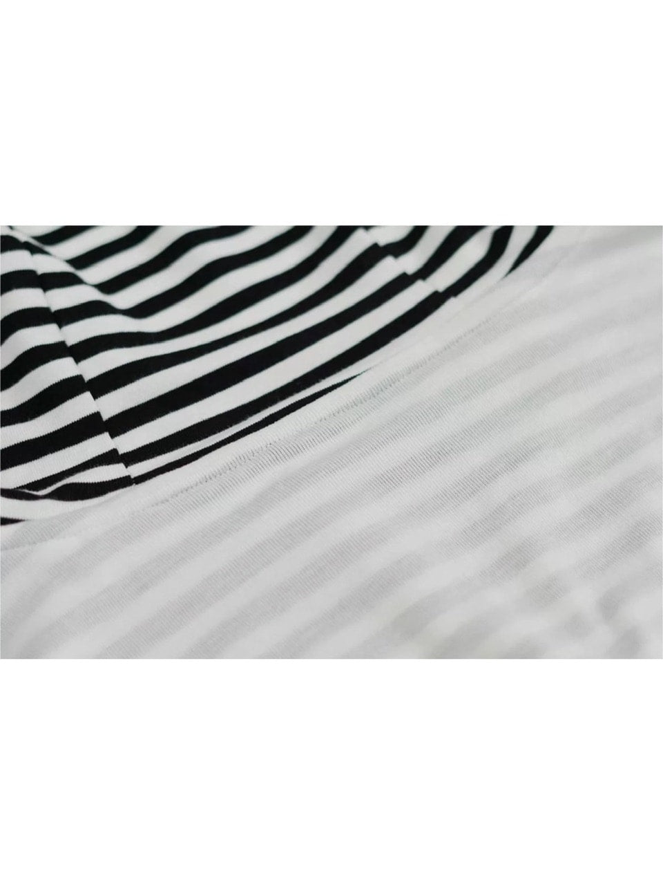 【Cest Nous】Striped Cat-Ear Top / 【セヌー】ボーダーレイヤードキャットイヤー半袖Tシャツ