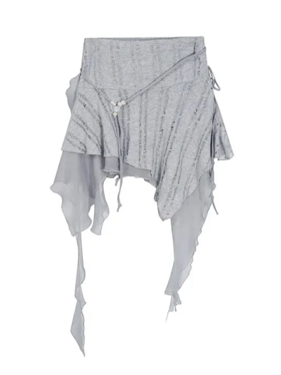 【Cest Nous】Blue Beaded Skirt / 【セヌー】レースシースルースカート