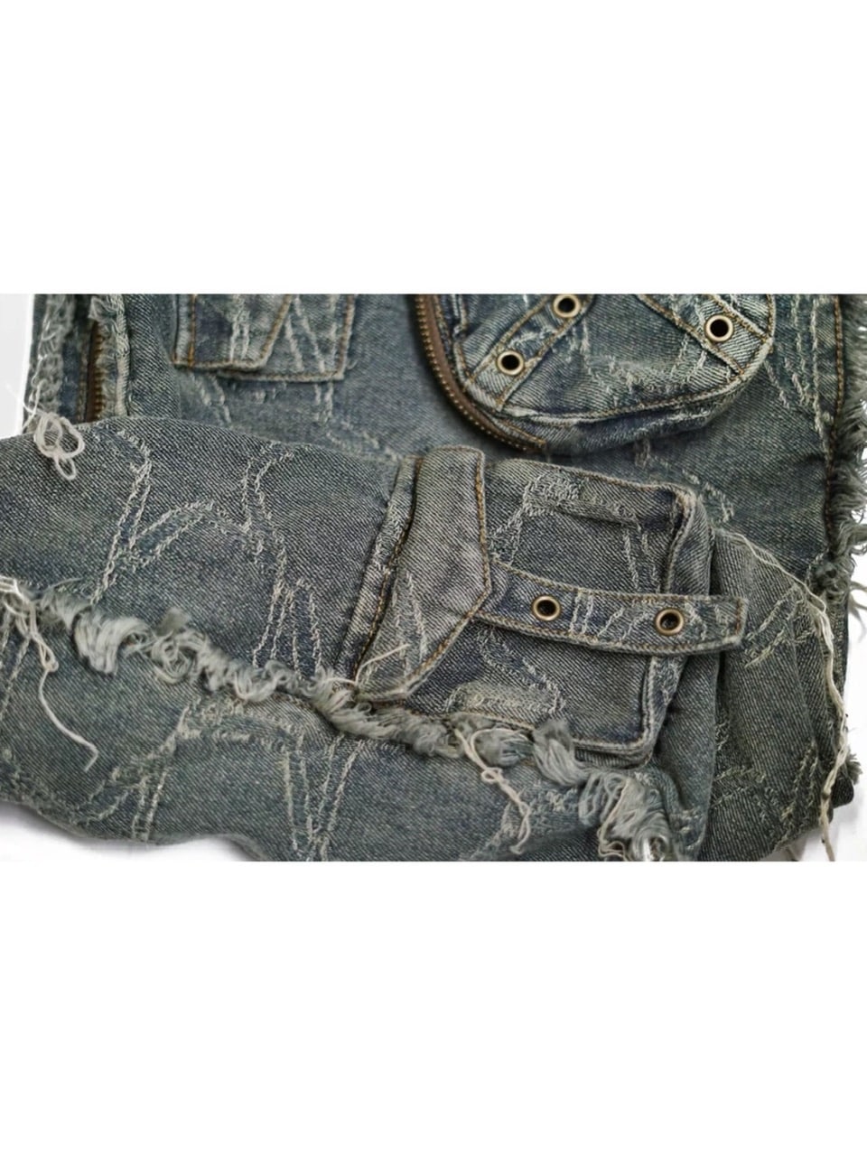 【Cest Nous】Star & Cross Denim Bag / 【セヌー】デニムショルダーバッグ
