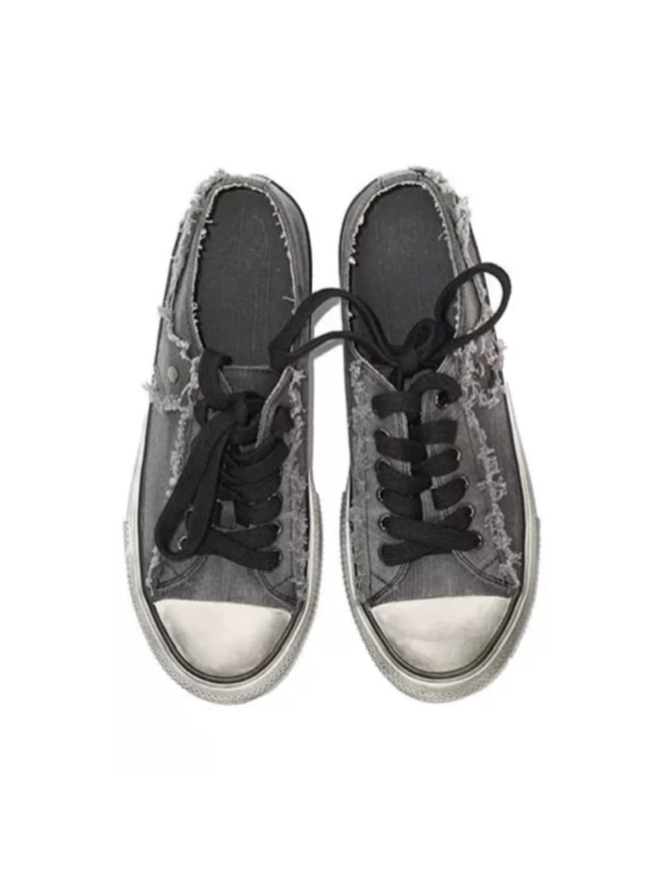 【Cest Nous】Distressed Canvas Sneakers / 【セヌー】ダーティーデニムキャンバス厚底スニーカー