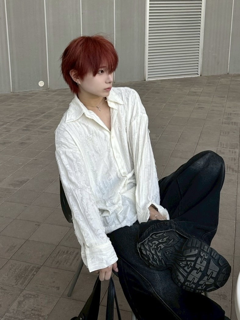 受注制【LUV CODE】damage shirt (3color)