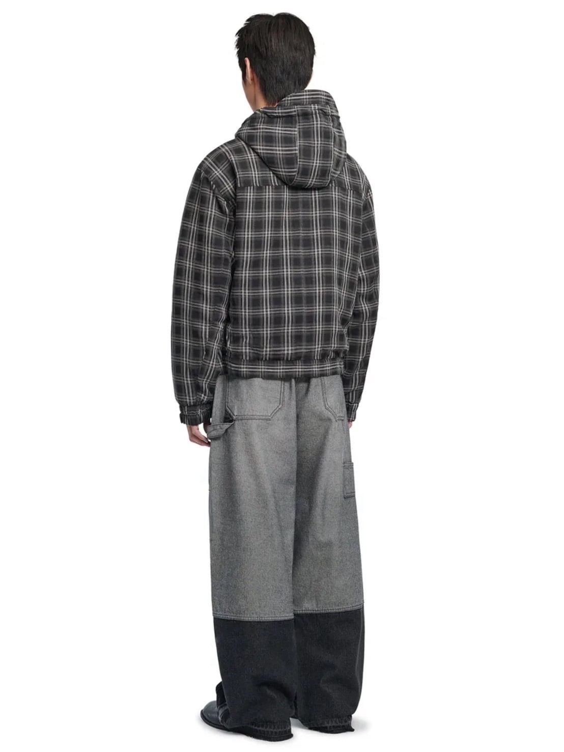 【NOMANUAL】CHECK HOODED JACKET