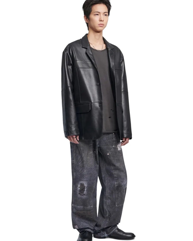 【NOMANUAL】PRINTED DOUBLE KNEE PANTS
