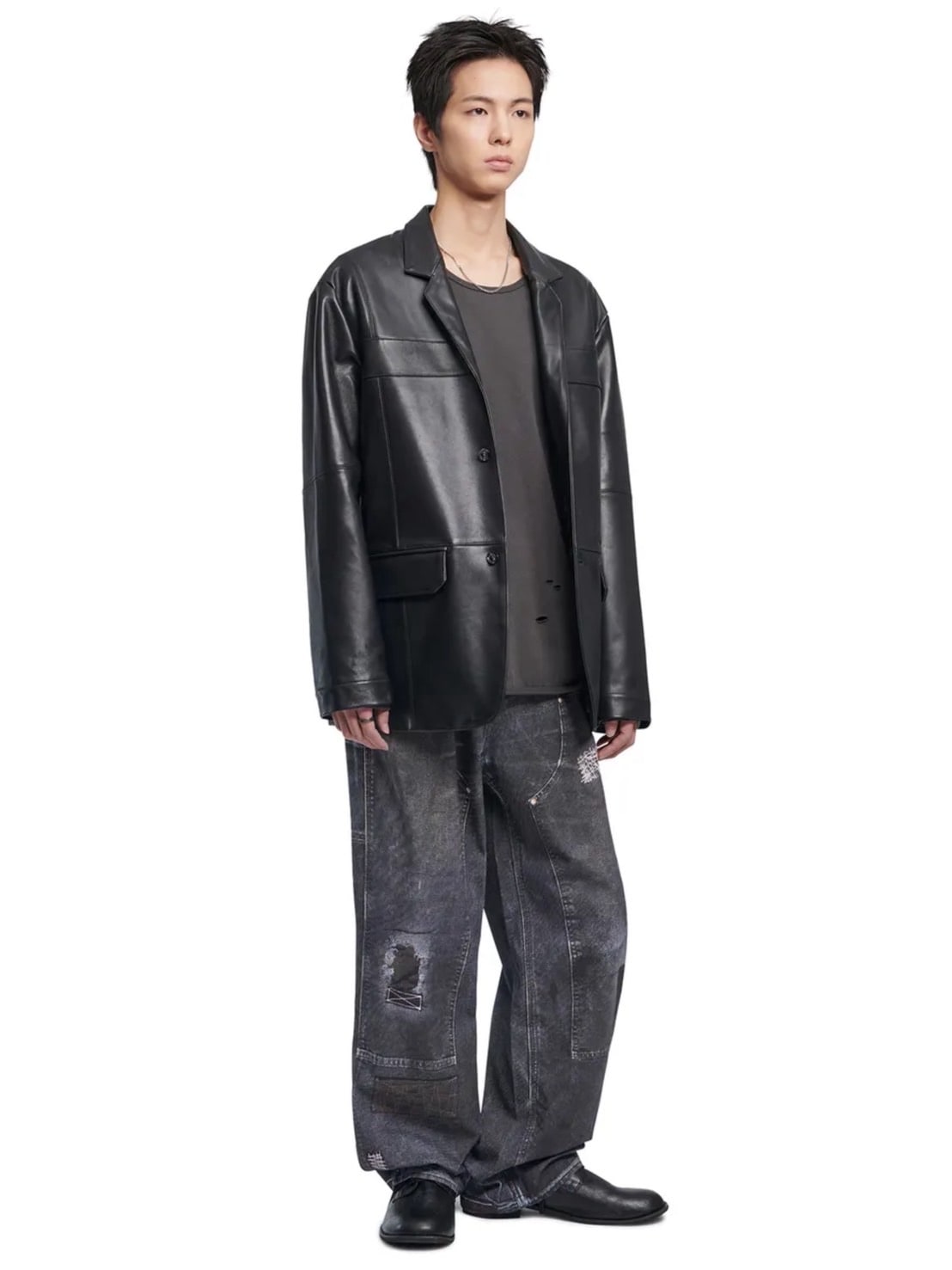 【NOMANUAL】PRINTED DOUBLE KNEE PANTS