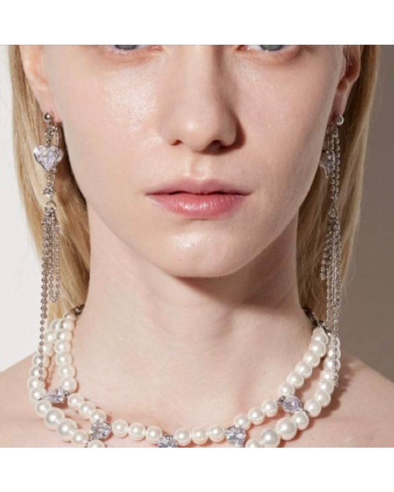 【PEG LEG】heart chain earring