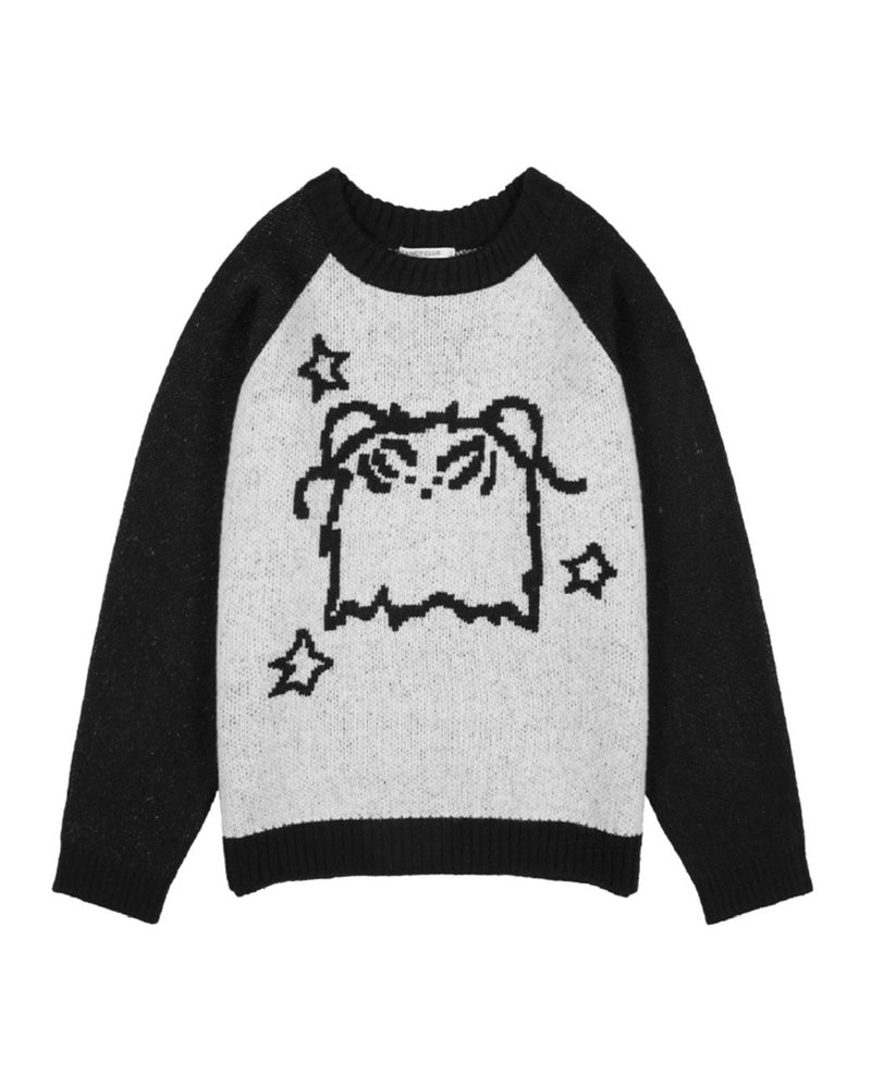 【FANCY X DUSTY】OVERFIT COLOR BLOCK PULLOVER KNIT / 【ファンシー X ダスティ】オーバーフィットカラーブロックプルオーバーニット