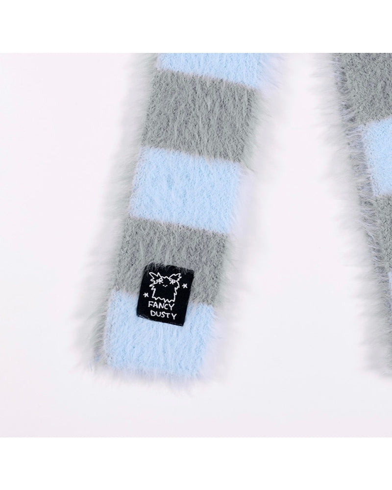 【FANCY X DUSTY】HUG STRIPE FUR MUFFLER / 【ファンシー X ダスティ】ハグストライプファーマフラー