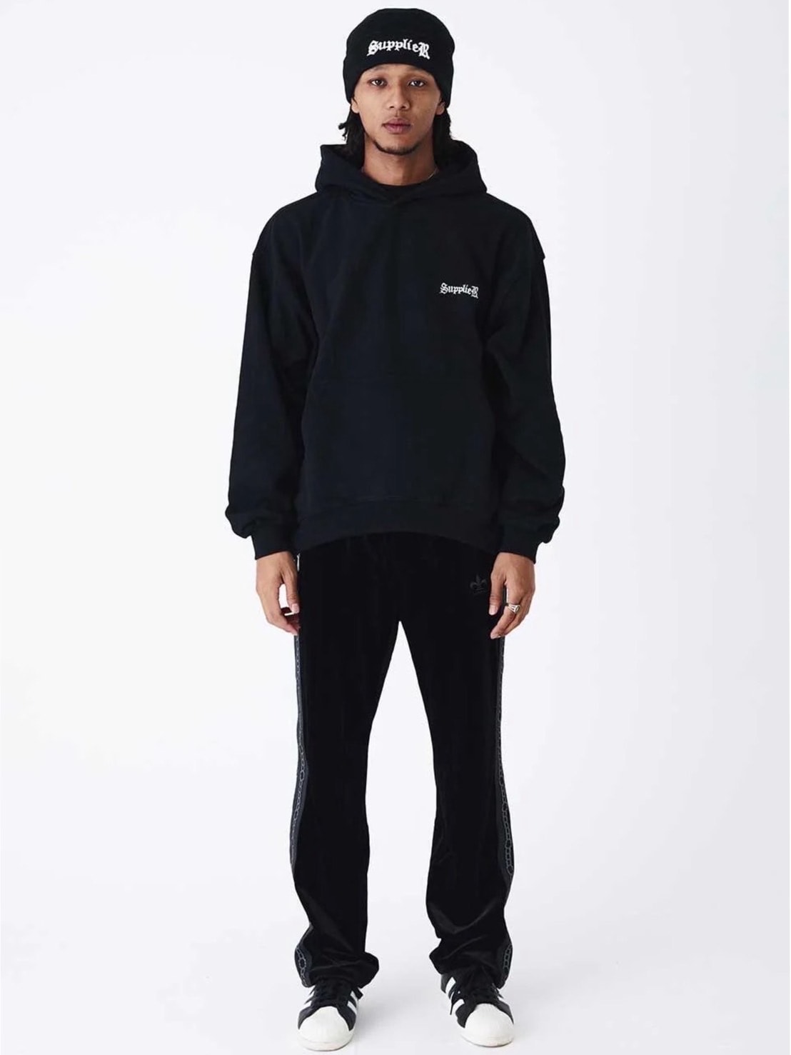 【SUPPLIER】Boxy Fit Cross Logo Hoodie / 【サプライヤー】クロスロゴプルオーバーパーカー