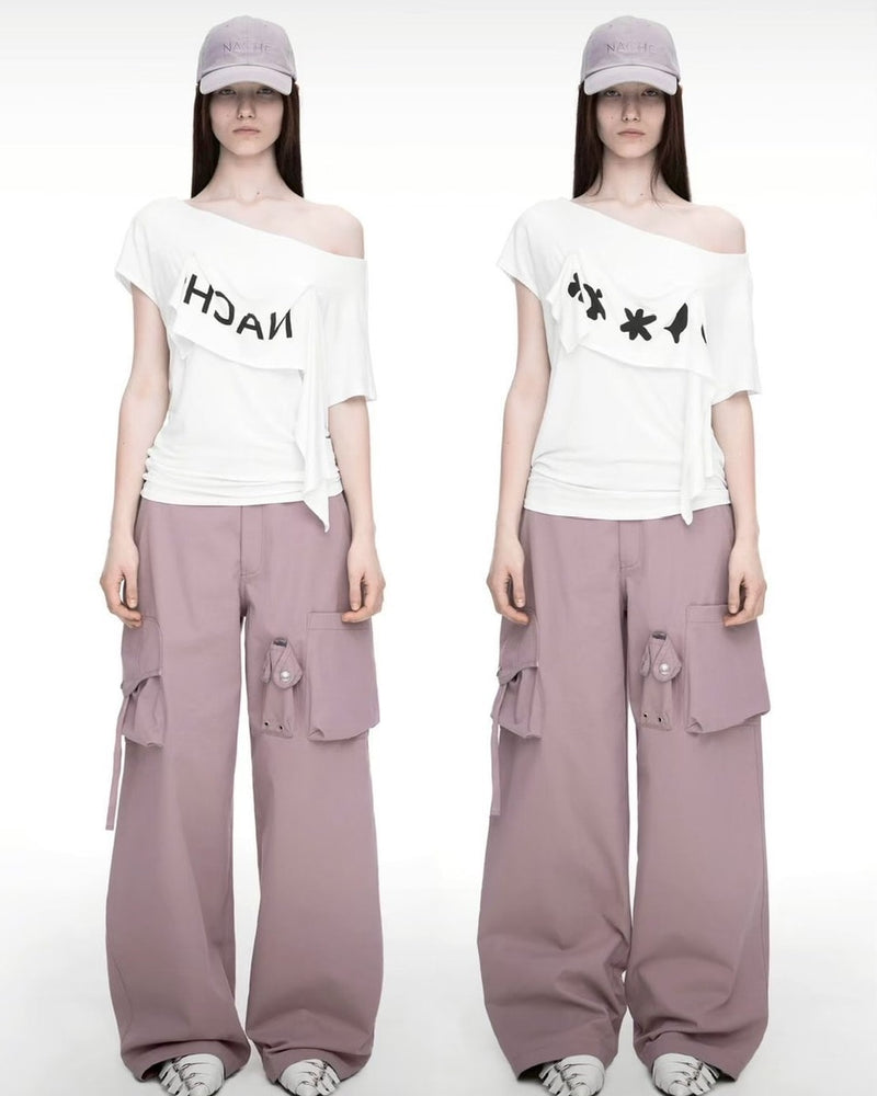 【NACHE】2-WAY PRINTED LOOSE T-SHIRT
