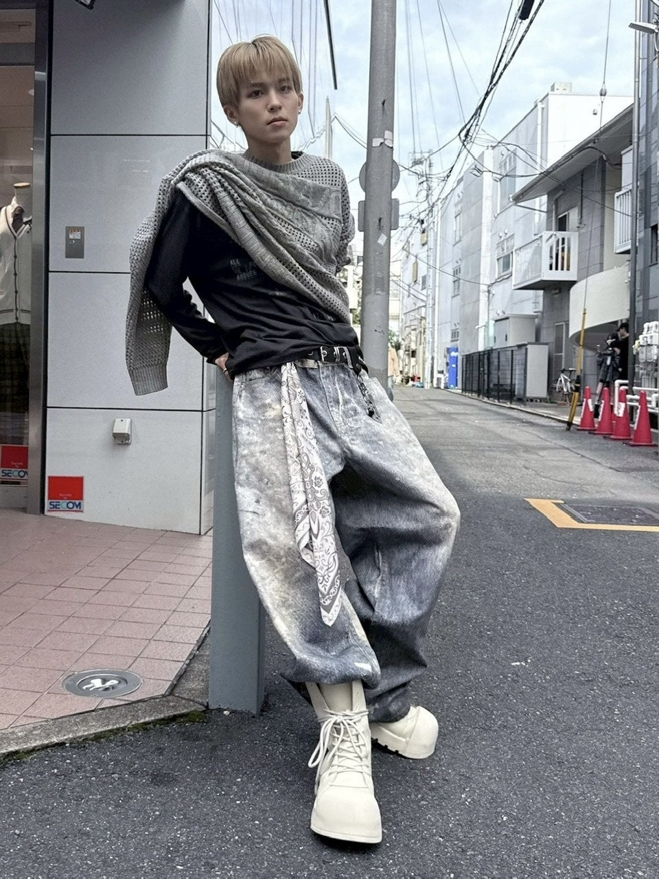 受注制【nmtc +】loose fit one shoulder long sleeve / 【エヌエムティーシープラス】ルーズフィットワンショルダー長袖Tシャツ (2color)