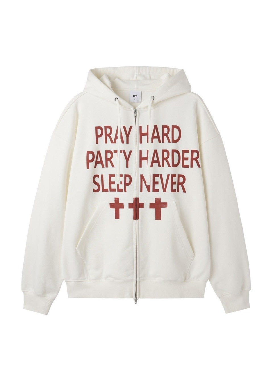 【OY】PRAY HARD HOODIE ZIP UP
