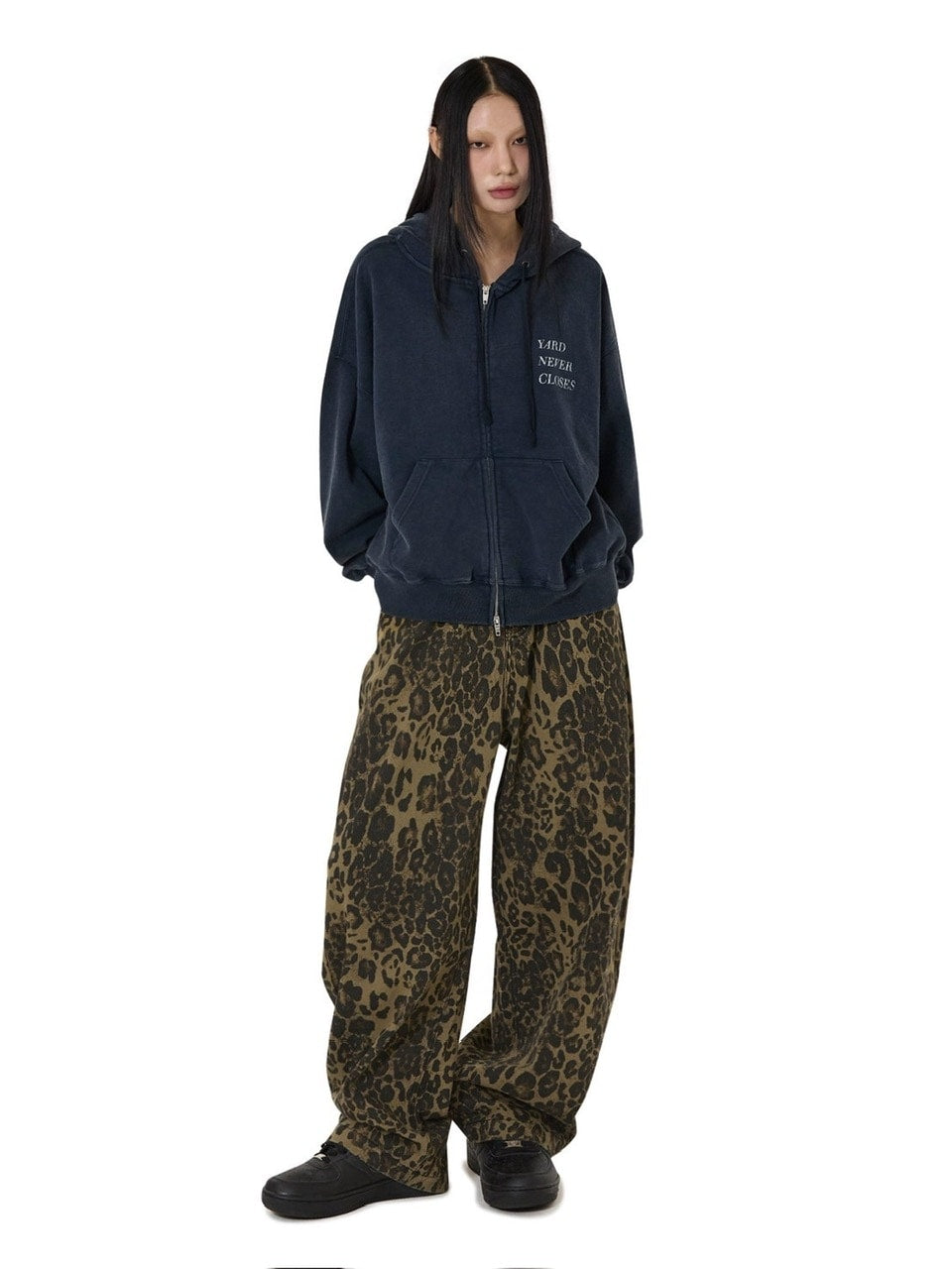 【OY】VINTAGE FADE WASHED HOODIE ZIP UP