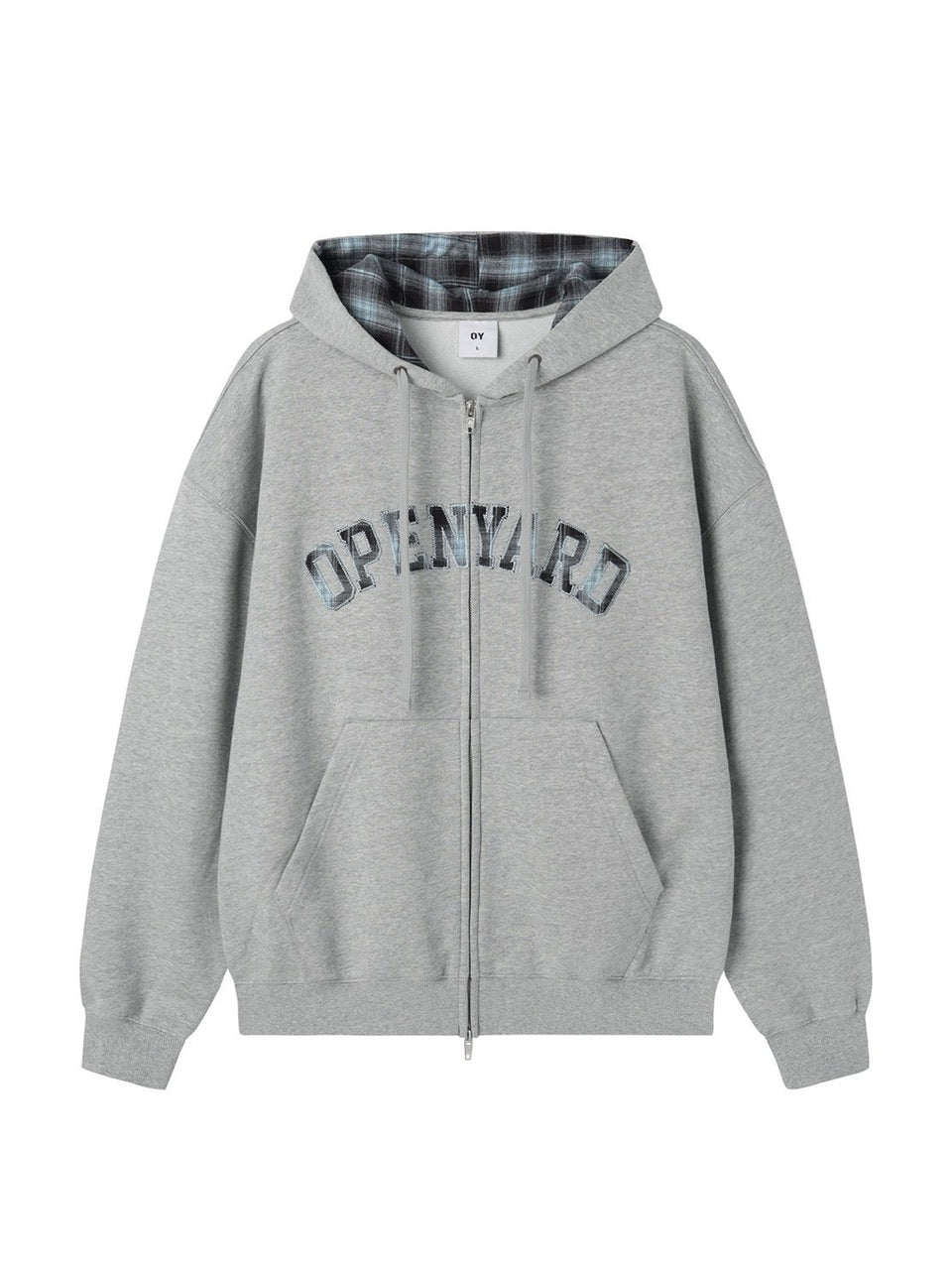 【OY】FLANNEL CHECK LOGO HOODIE ZIP UP