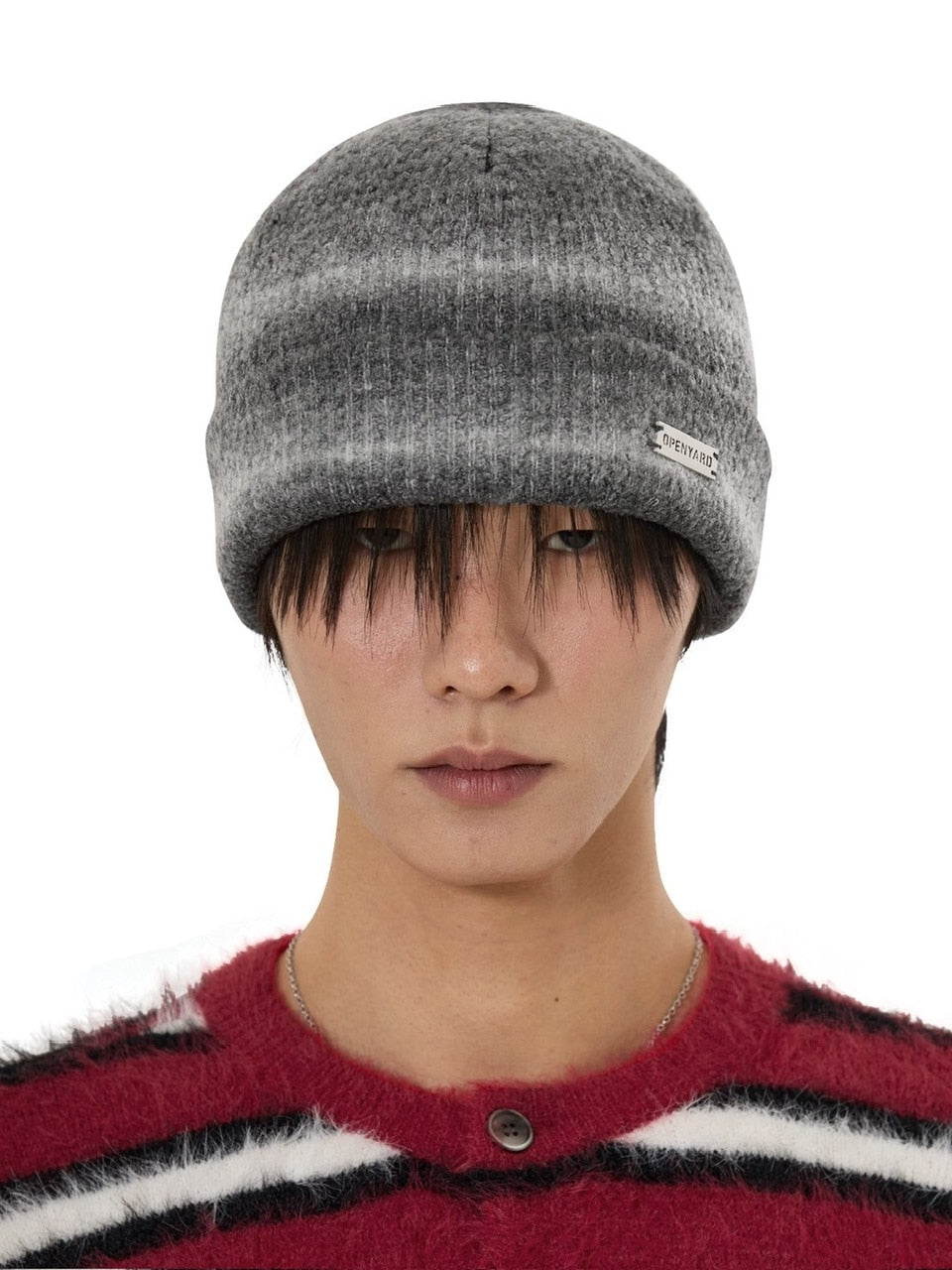 【OY】HAIRY GRADIENT STRIPED BEANIE
