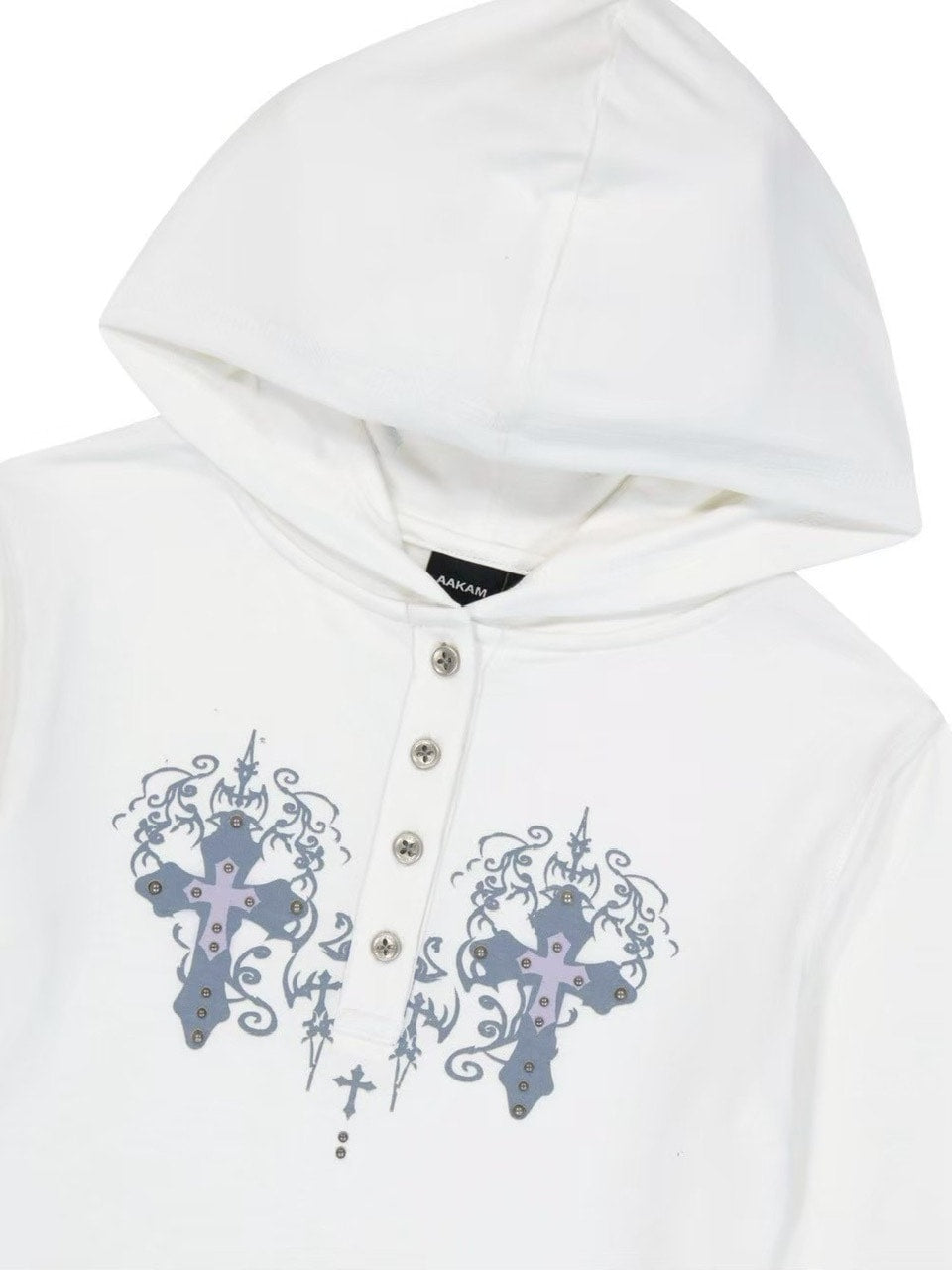 【AAKAM】Studded CROS2 Hooded Long Sleeve