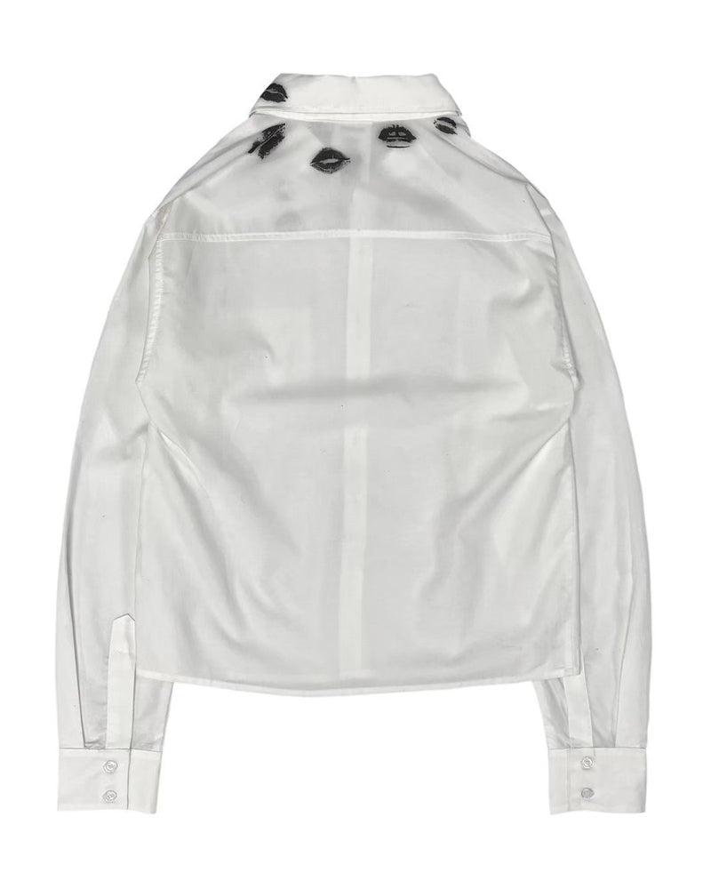 【haveyoudiedbefore?】Beloved Messenger Dress Shirt / 【ハブユーダイドビフォー】リッププリントボタン長袖シャツ