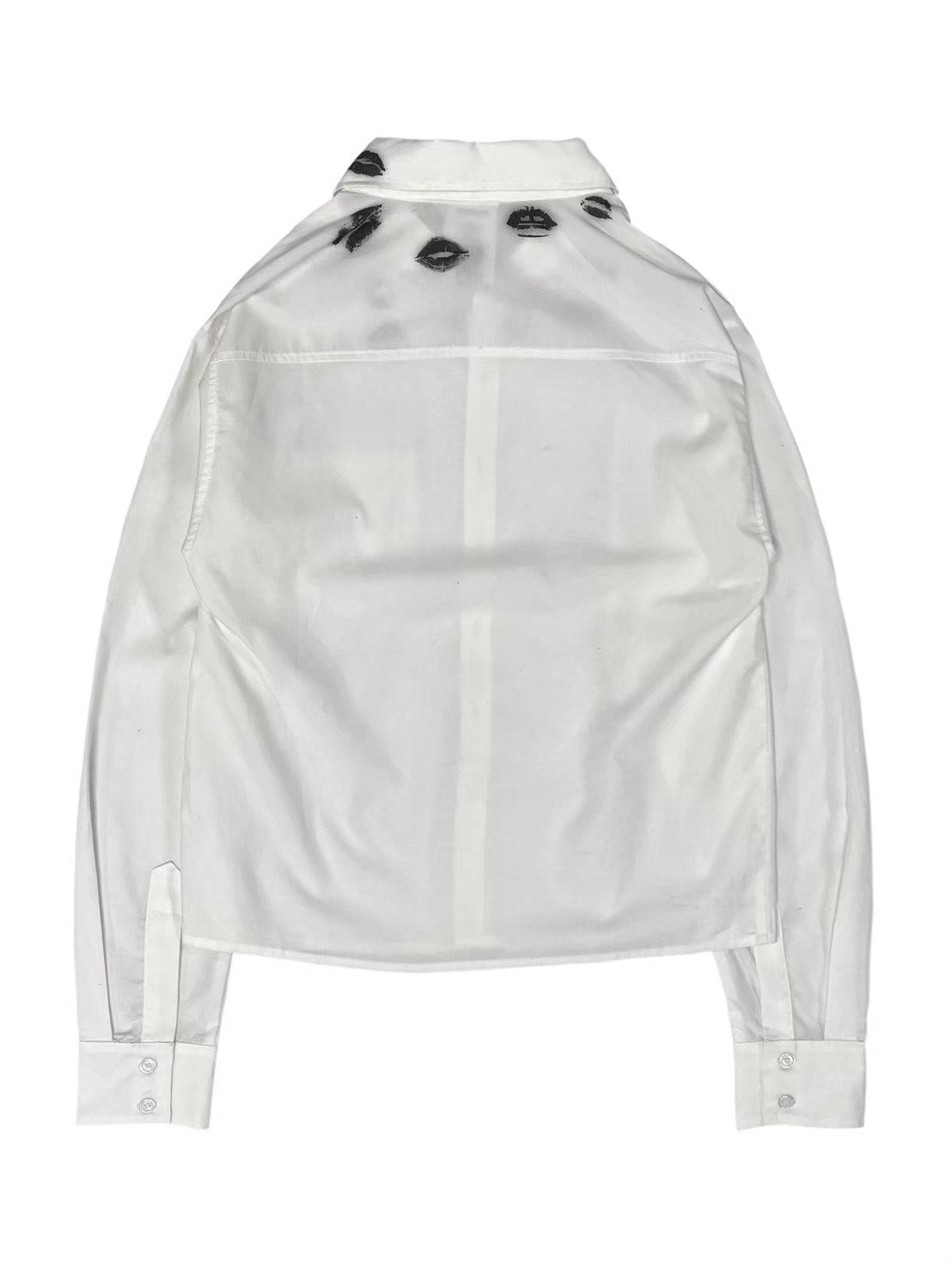 【haveyoudiedbefore?】Beloved Messenger Dress Shirt / 【ハブユーダイドビフォー】リッププリントボタン長袖シャツ
