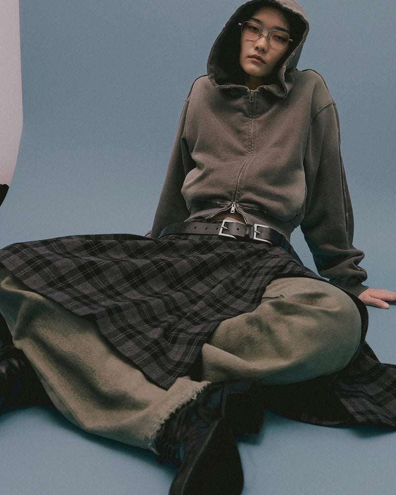 【LCDC】SPRAY WASHED CROPPED HOOD ZIP-UP / 【エルシーディーシー・ティーエム】スプレーウォッシュクロップジップアップパーカー