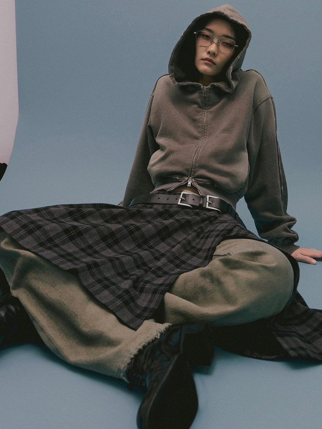 【LCDC】SPRAY WASHED CROPPED HOOD ZIP-UP / 【エルシーディーシー・ティーエム】スプレーウォッシュクロップジップアップパーカー