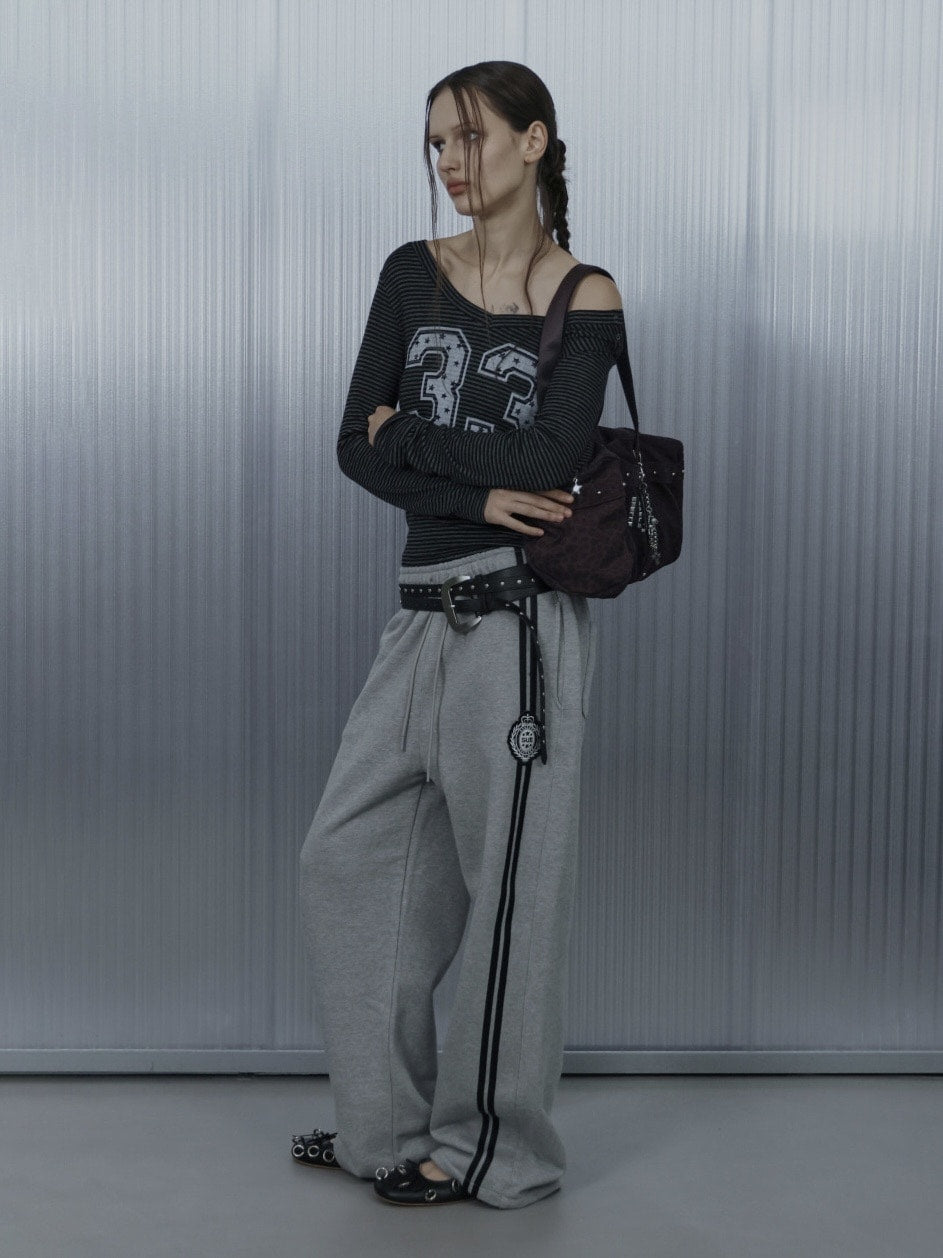 【SETUP‐EXE】33 STRIPE V-NECK TOP / 【セットアップエグゼ】33ストライプ長袖Ｖネック長袖Ｔシャツ