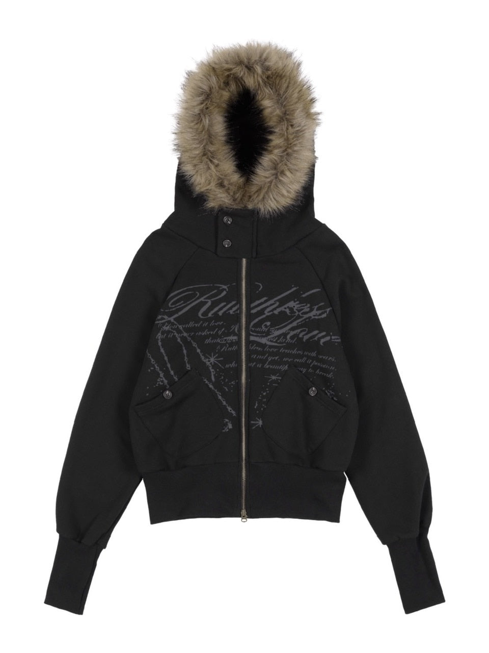 【FANCY CLUB】RUTHLESS FUR HOODED ZIP-UP / 【ファンシークラブ】ルースレスファージップアップパーカー