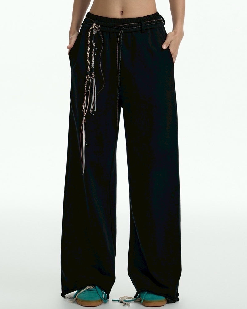 【TGNS】Drawstring Sweatpants With Raw Edges / 【ツーガンズ】ベルトストリングスウェットパンツ