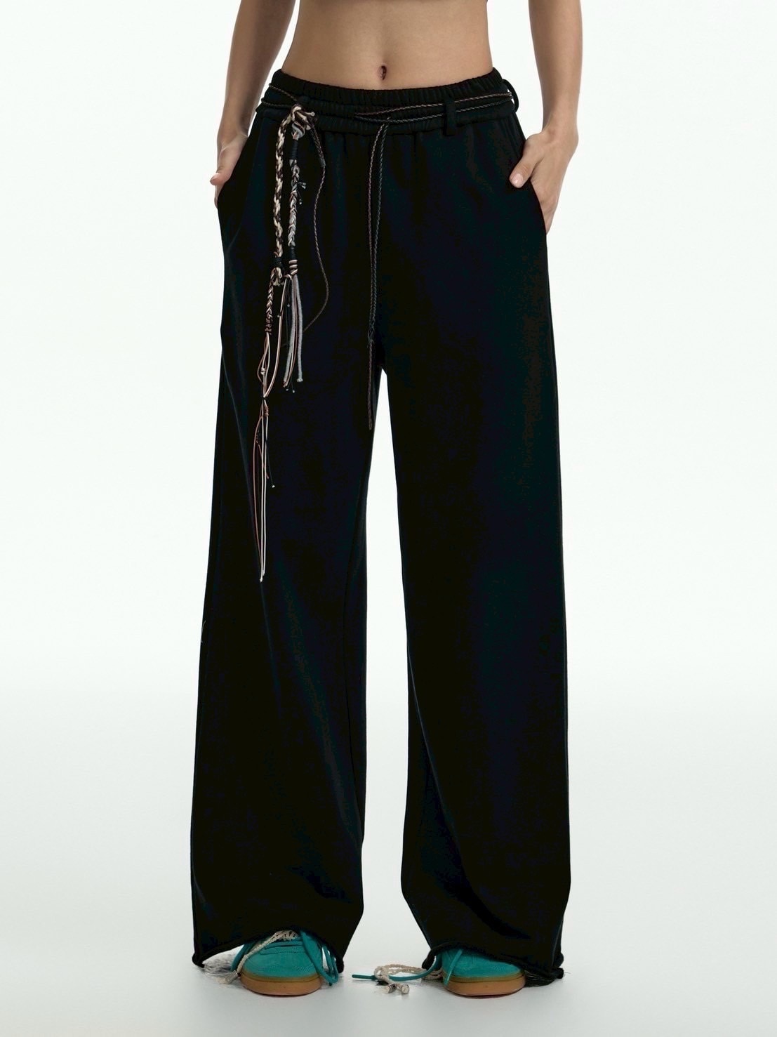 【TGNS】Drawstring Sweatpants With Raw Edges / 【ツーガンズ】ベルトストリングスウェットパンツ