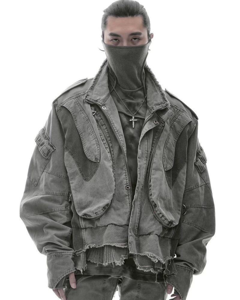 【d5ove】Structural utility jacket / 【ダヴ】ユーティリティウォッシュミリタリージャケット