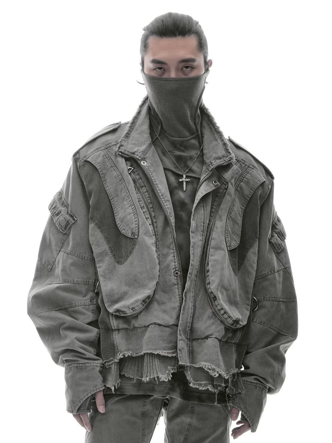 【d5ove】Structural utility jacket / 【ダヴ】ユーティリティウォッシュミリタリージャケット