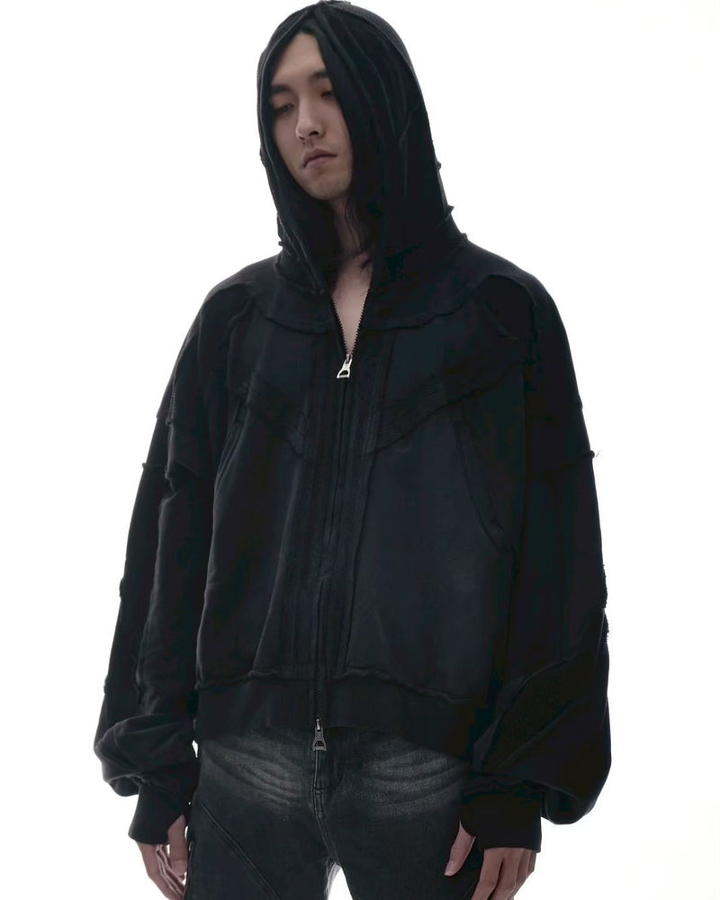 【d5ove】Structured Zippered Hoodie / 【ダヴ】ラインダブルジップパーカー