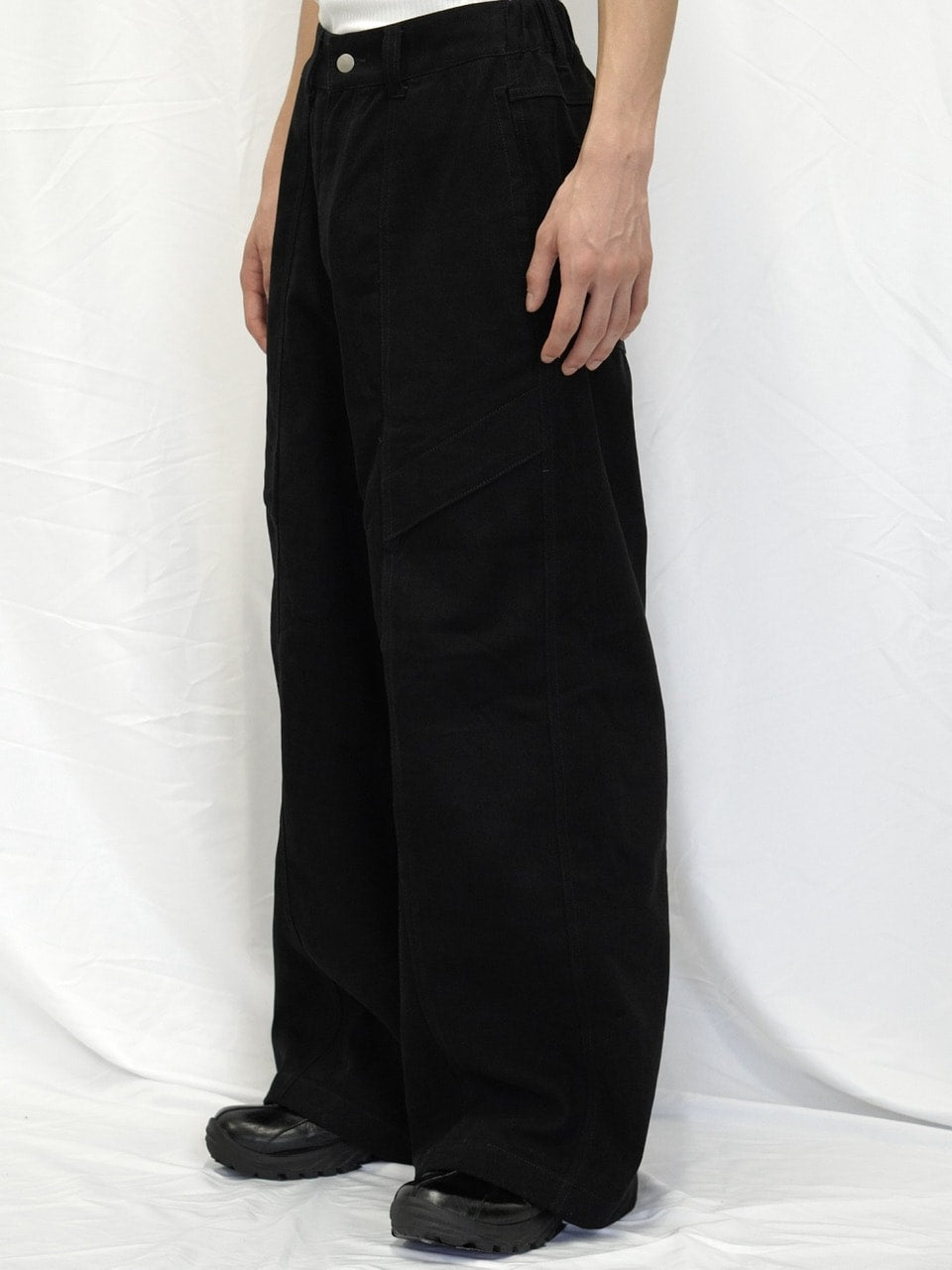 【CS】cotton wide twill pants (black) / 【シーエス】コットンワイドツイルパンツ